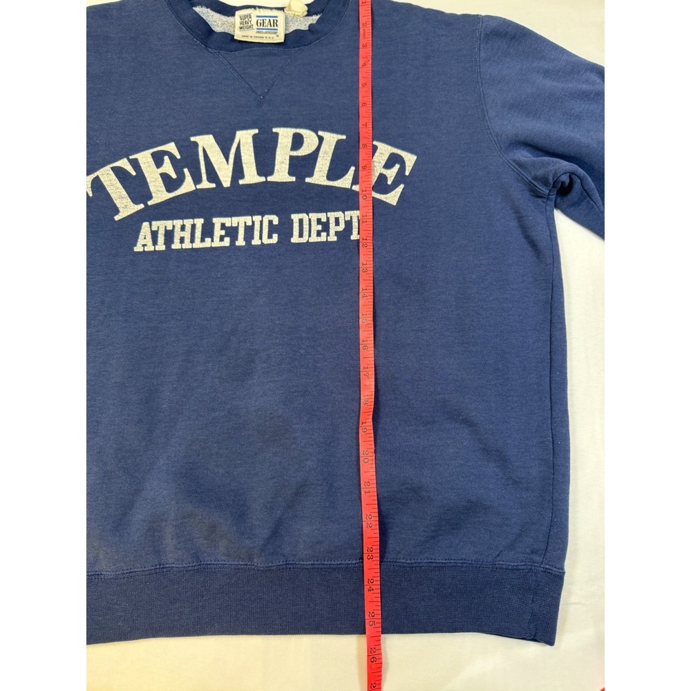 Vintage Gear for Sports Temple Athletic Dept Sweatshirt Navy Blue Crewneck Large - Picture 6 of 7